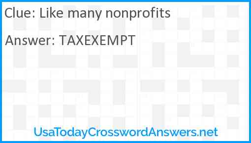 Like many nonprofits Answer