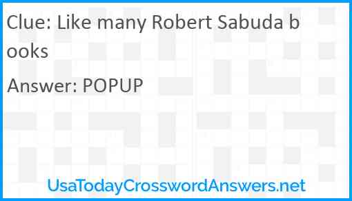 Like many Robert Sabuda books Answer