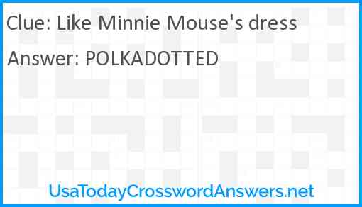 Like Minnie Mouse's dress Answer