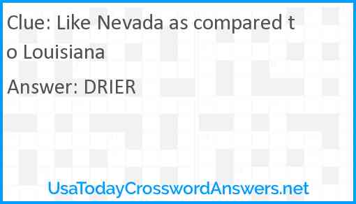 Like Nevada as compared to Louisiana Answer