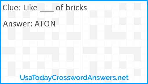 Like ___ of bricks Answer