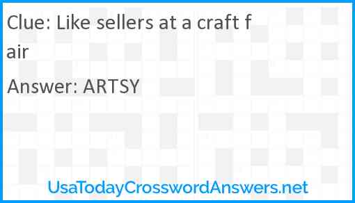 Like sellers at a craft fair Answer