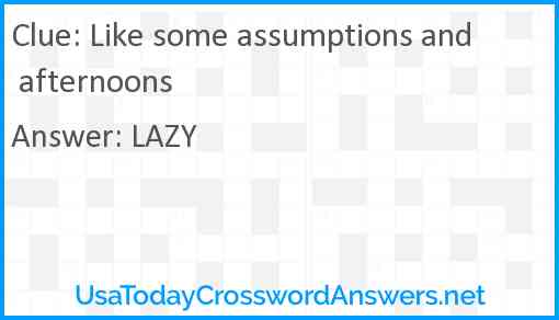 Like some assumptions and afternoons Answer