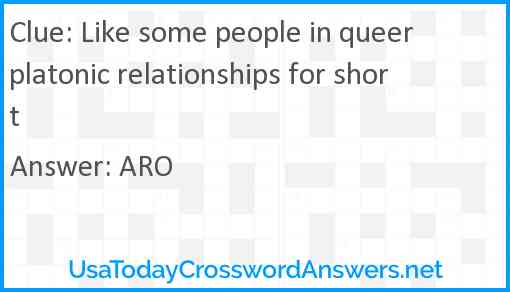 Like some people in queerplatonic relationships for short Answer