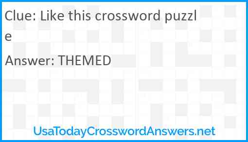Like this crossword puzzle Answer