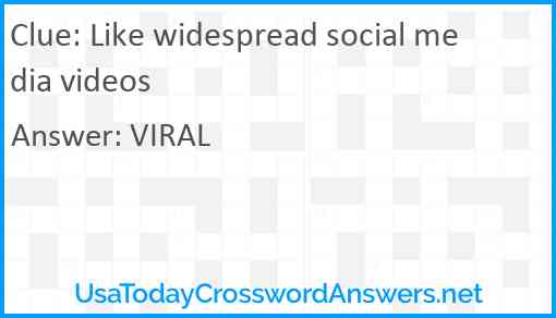 Like widespread social media videos Answer