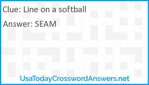 Line on a softball Answer