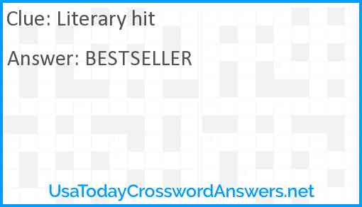 Literary hit Answer