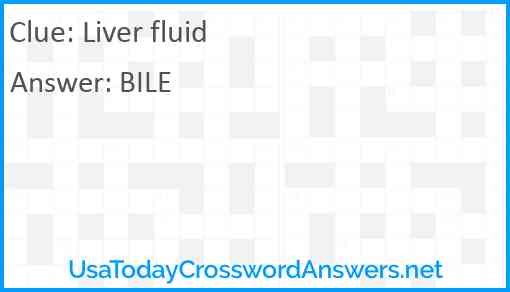 Liver fluid Answer