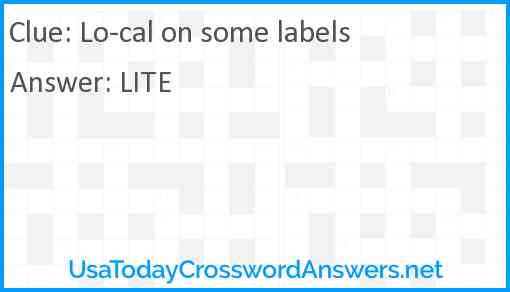 Lo-cal on some labels Answer