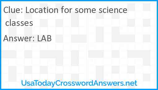Location for some science classes Answer