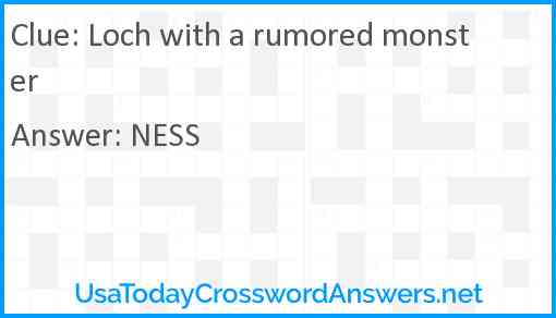 Loch with a rumored monster Answer