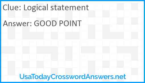 Logical statement Answer