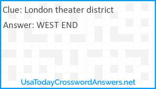 London theater district Answer