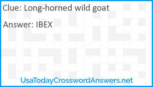 Long-horned wild goat Answer