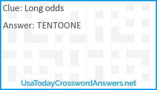 Long odds Answer