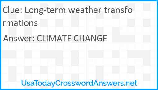 Long-term weather transformations Answer
