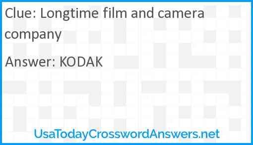 Longtime film and camera company Answer