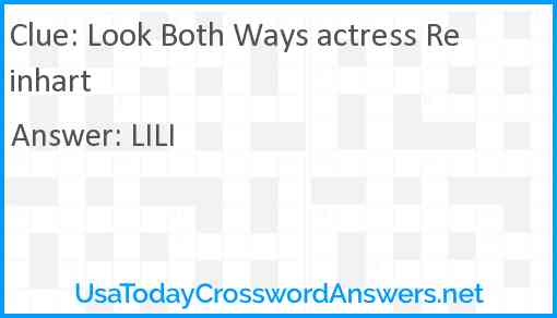 Look Both Ways actress Reinhart Answer