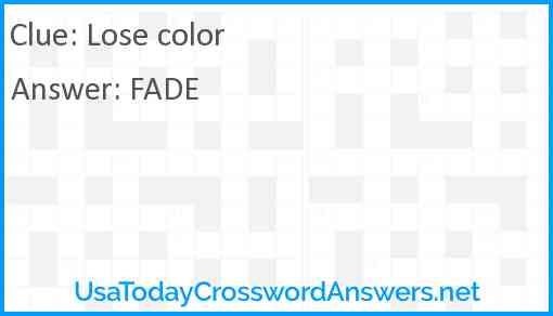 Lose color Answer
