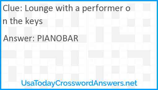 Lounge with a performer on the keys Answer