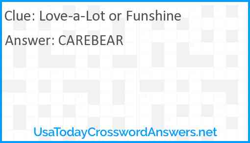 Love-a-Lot or Funshine Answer