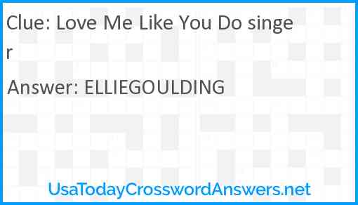 Love Me Like You Do singer Answer