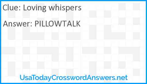 Loving whispers Answer