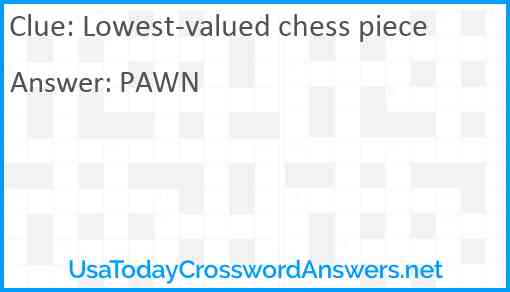 Lowest-valued chess piece Answer