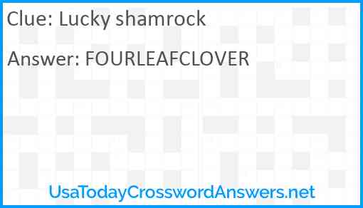 Lucky shamrock Answer