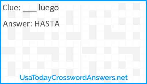 ___ luego Answer