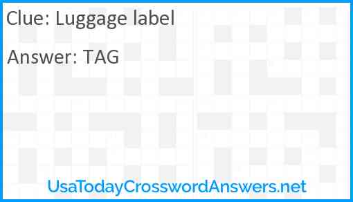 Luggage label Answer