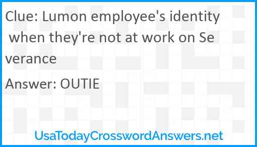 Lumon employee's identity when they're not at work on Severance Answer