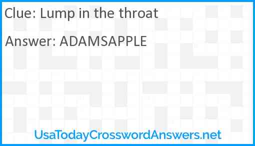 Lump in the throat Answer