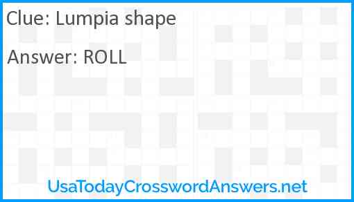 Lumpia shape Answer