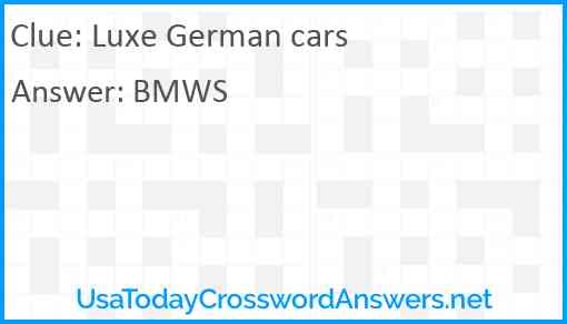 Luxe German cars Answer