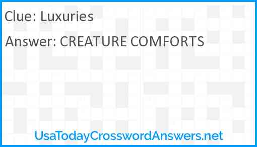 Luxuries Answer