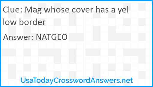Mag whose cover has a yellow border Answer