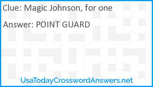 Magic Johnson, for one Answer