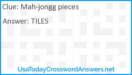 Mah-jongg pieces Answer