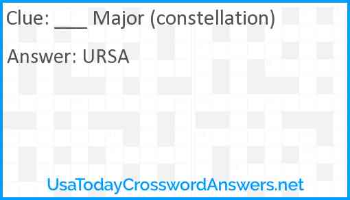 ___ Major (constellation) Answer