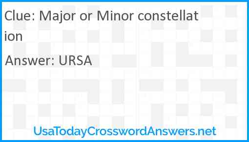 Major or Minor constellation Answer