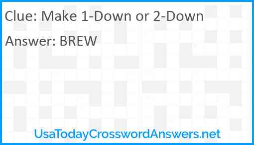 Make 1-Down or 2-Down Answer