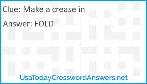 Make a crease in Answer