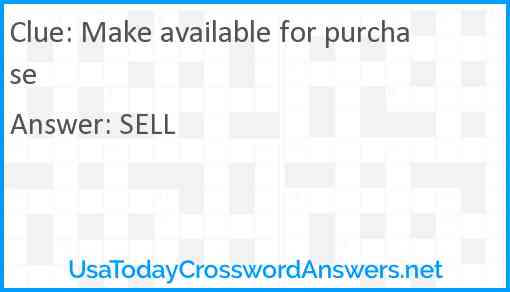 Make available for purchase Answer