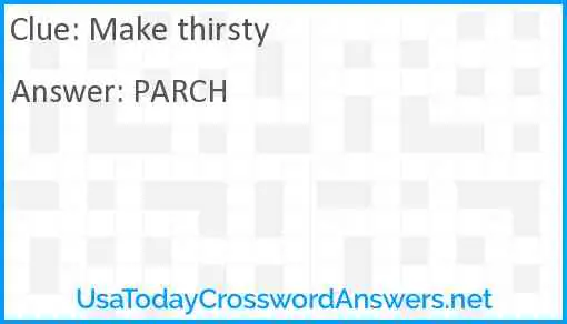 Make thirsty Answer