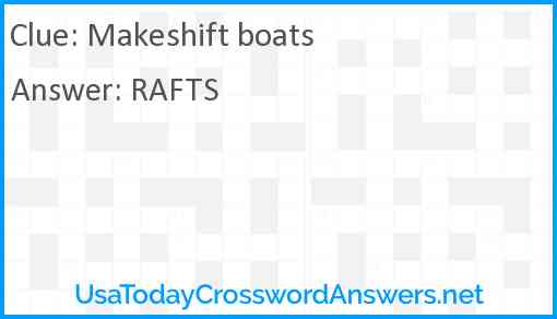 Makeshift boats Answer
