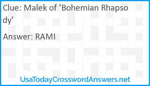 Malek of 'Bohemian Rhapsody' Answer