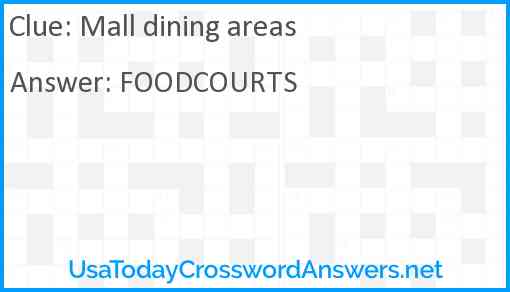 Mall dining areas Answer