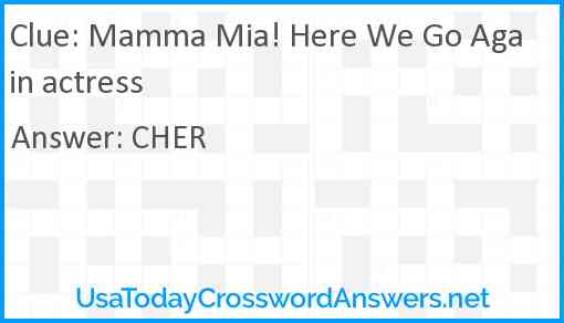 Mamma Mia! Here We Go Again actress Answer